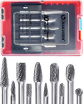 Tungsten Carbide Burr Set 1/4 in Shank 10Pcs - Double Cut Rotary Burr