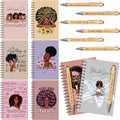 Black Women Spiral Notebooks 8 Pack - Motivational A5 Journals