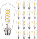 16 PCS Dimmable Vintage LED Edison Bulbs 4000K - Energy Saving 600lm