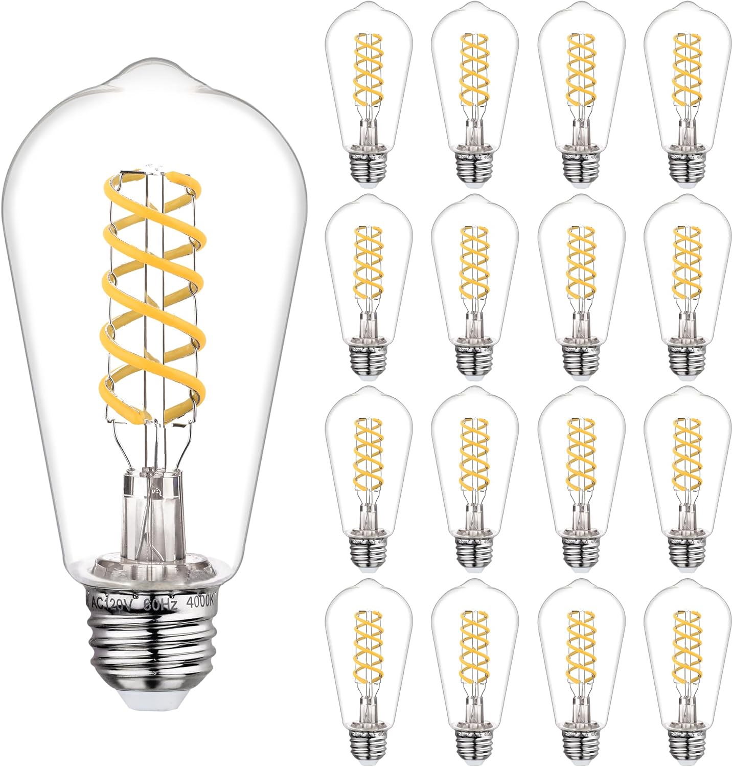 16 PCS Dimmable Vintage LED Edison Bulbs for Cozy Lighting