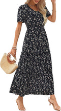 Zattcas Women's V Neck Dress with Flowing Flutter Sleeves