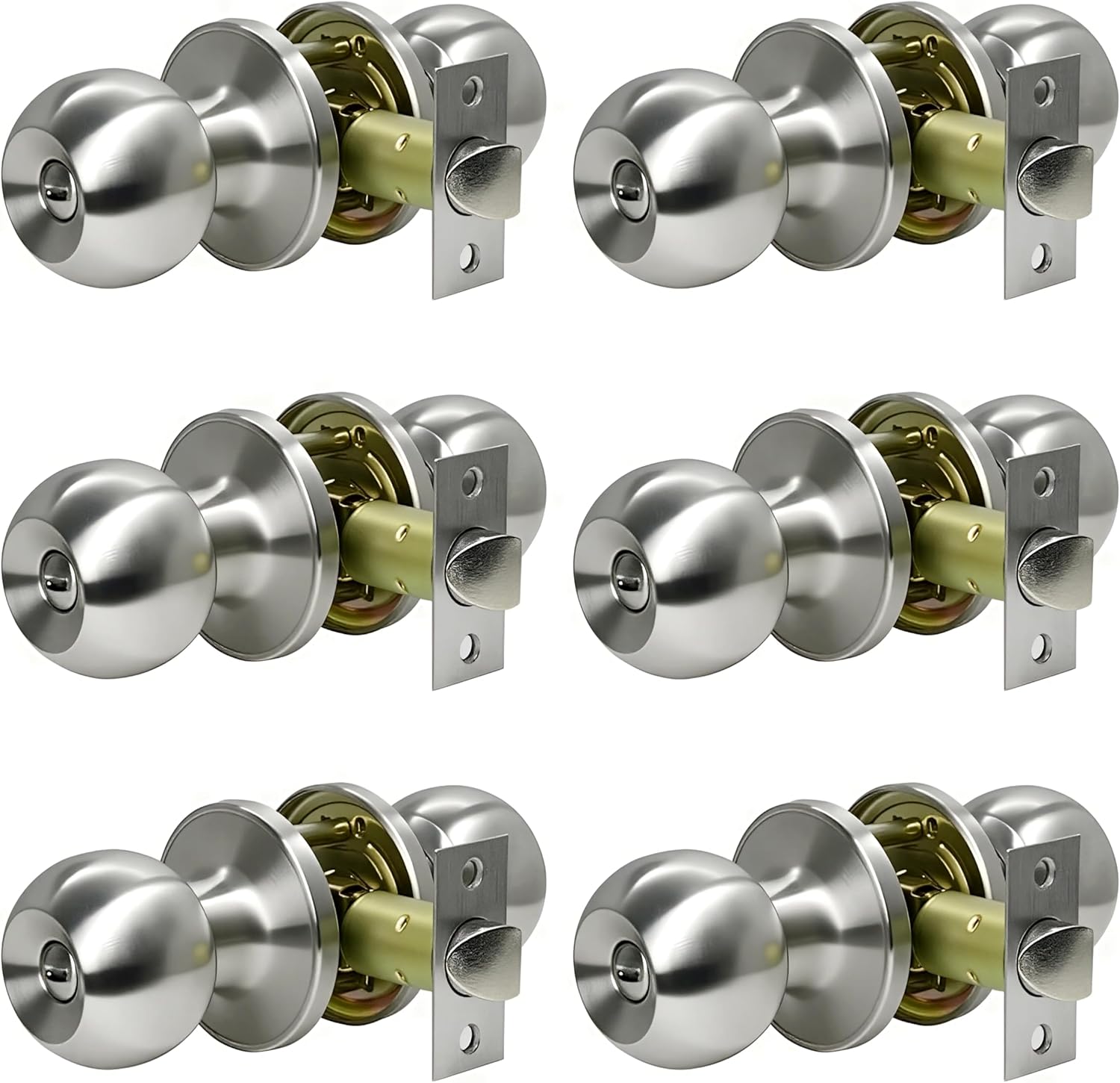 SUNTai 6 Pack Privacy Door Knobs for Modern Homes and Bathrooms