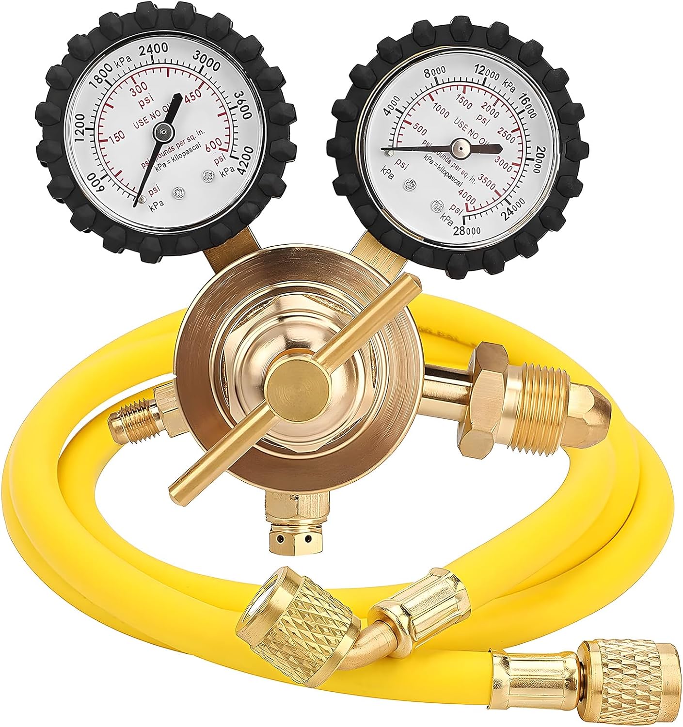 Nitrogen Regulator with 0-600 PSI and 60 in Hose for HVAC