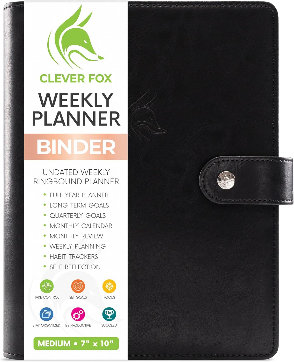 Clever Fox Weekly Planner Binder for Goal Setting & Tasks