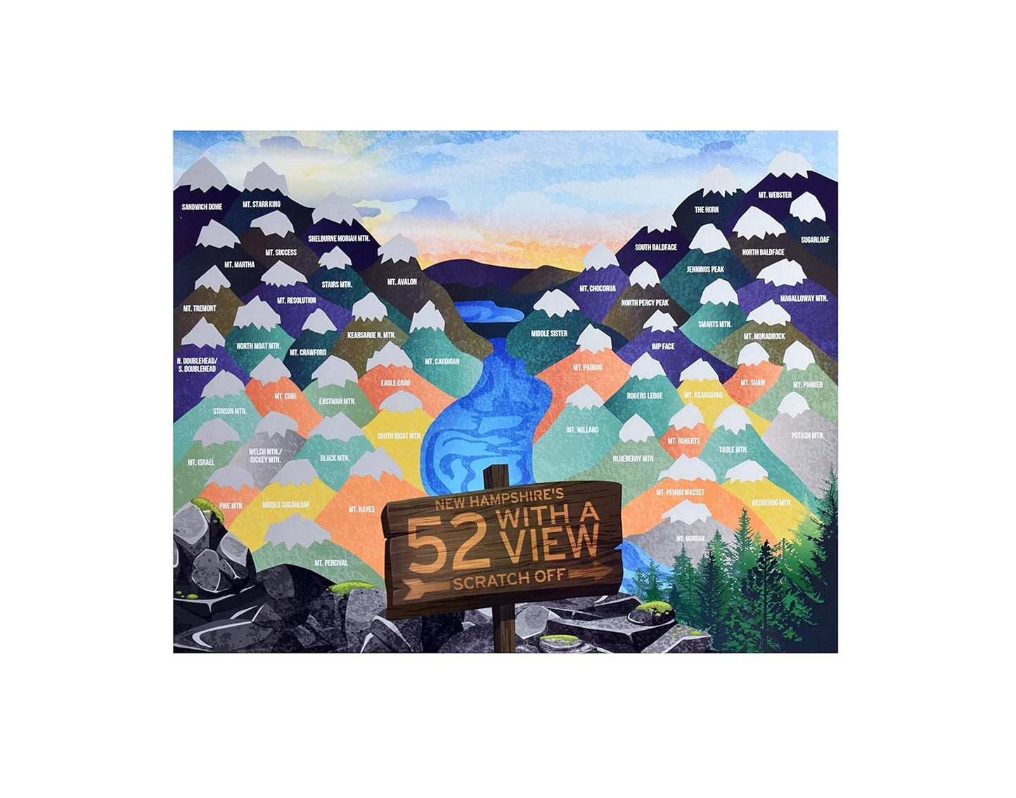 PeakQuest Scratch Off Hiking Card - Conquer NH's Peaks!