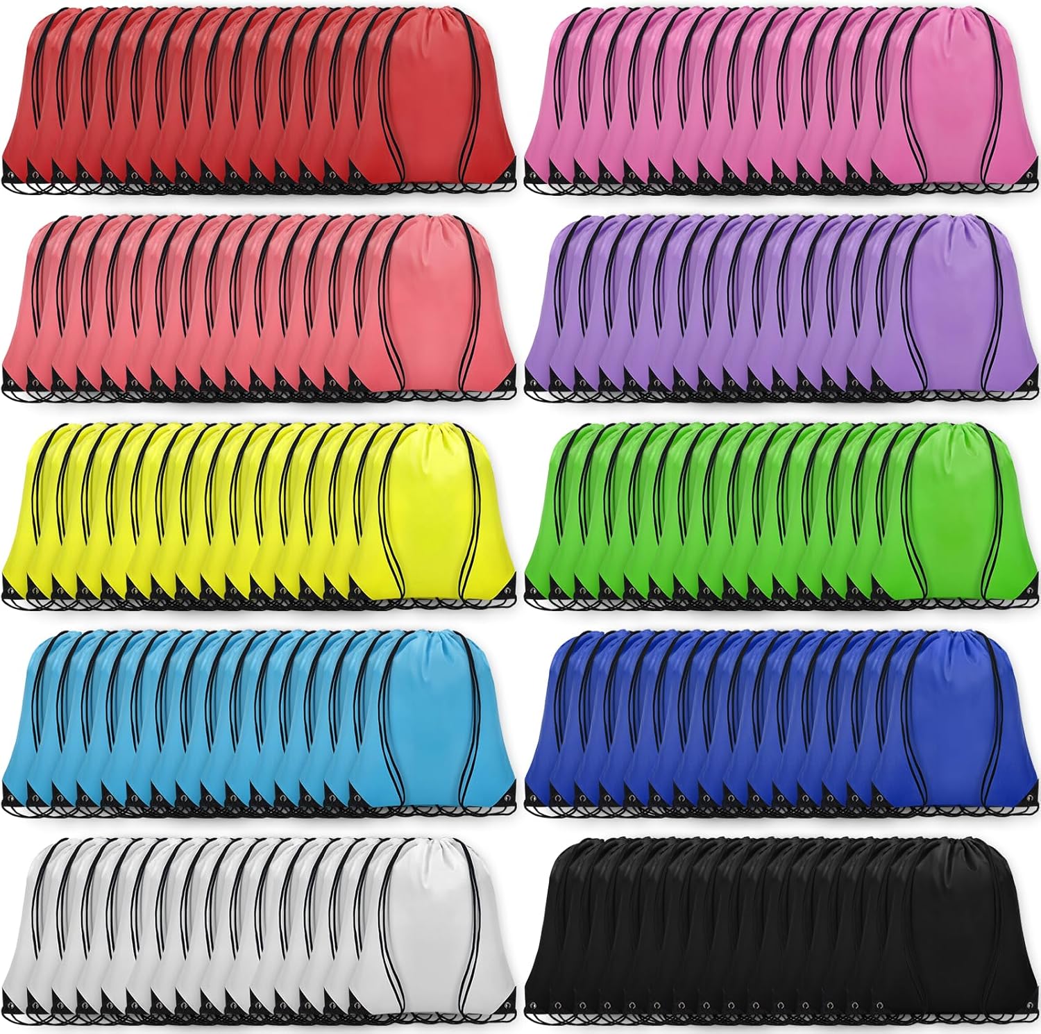 150Pcs Drawstring Backpack Bulk Cinch Sackpack for Gym Trips