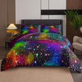 Galaxy Comforter Set Twin for Kids - Colorful Outer Space Rainbow