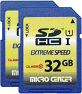 INLAND 32GB Class 10 SDHC Card 2-Pack - Reliable Full HD Storage