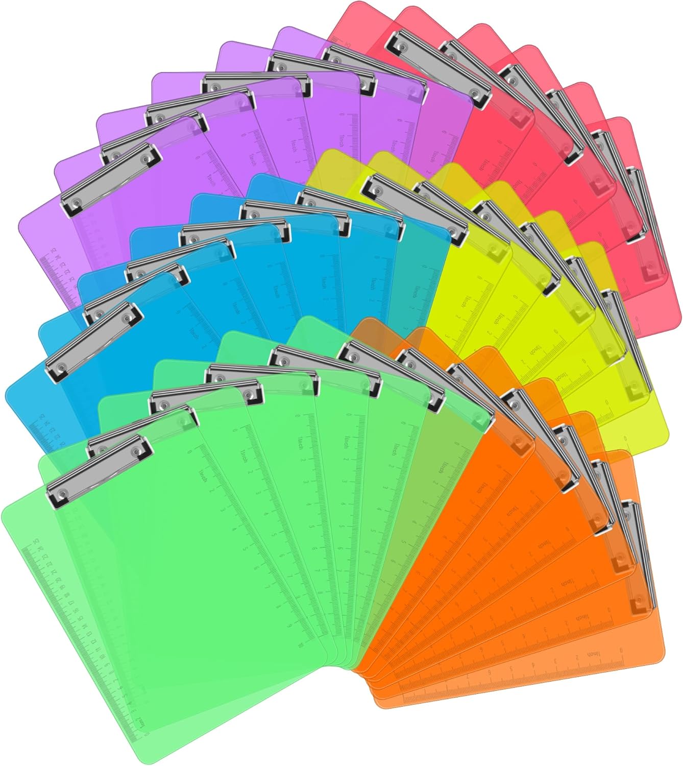PANDRI Clear Colored Clipboards for Office and Classroom Use