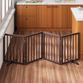 Freestanding Dog Gate Folding Bamboo Pet Gate for Doorways - Stylish