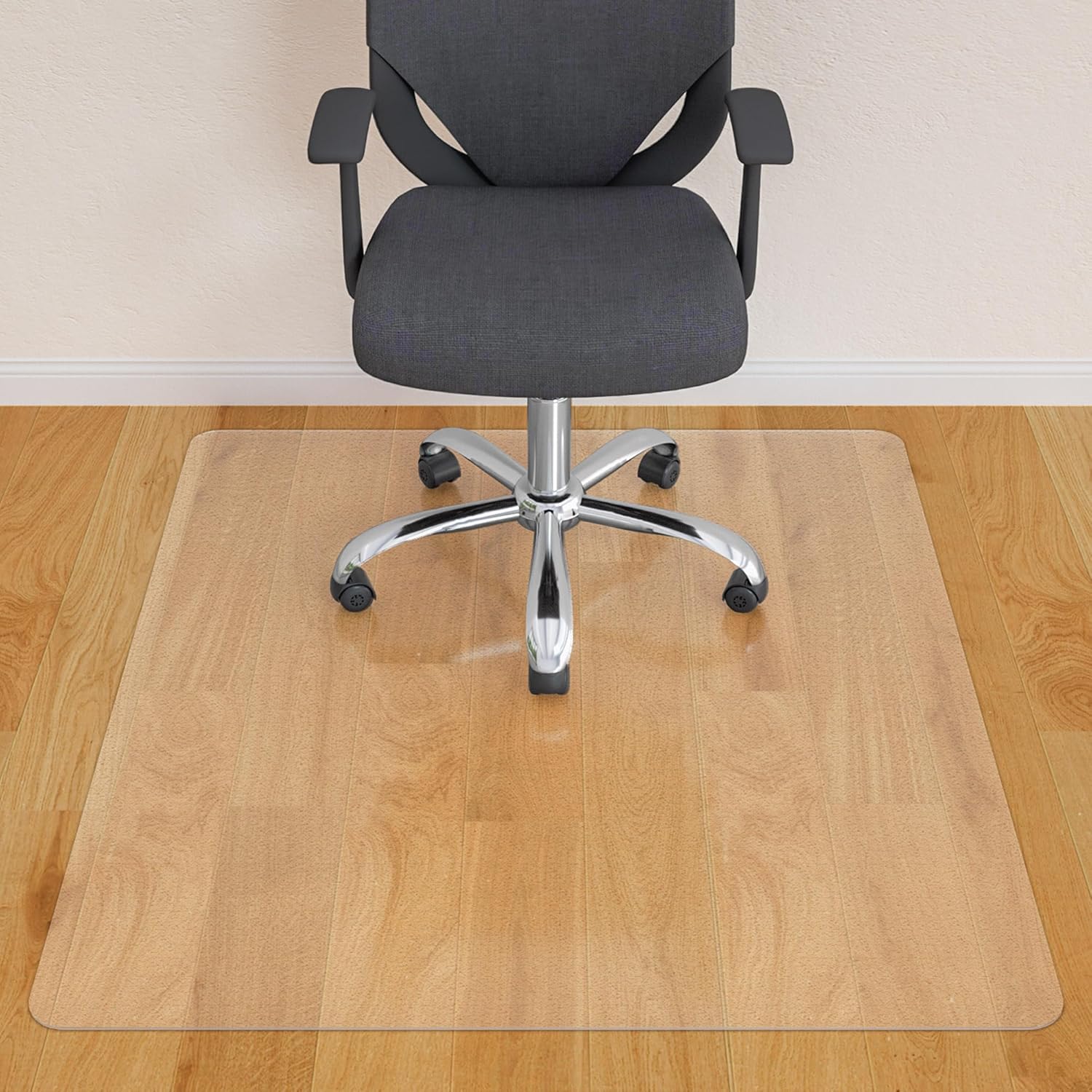 HOMEK Clear 45 x 53 Hardwood Floor Chair Mat - Easy Glide for Work & Home
