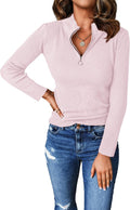 PRETTYGARDEN Fall Quarter Zip Pullover Sweater for Women - Fitted will