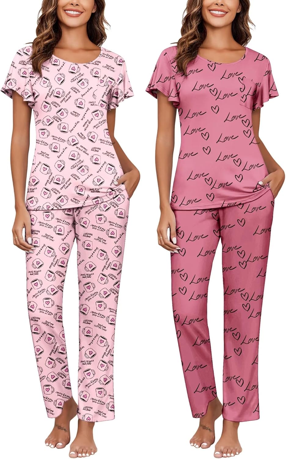 Ekouaer Womens Pajama Sets Soft Sleepwear with Pockets