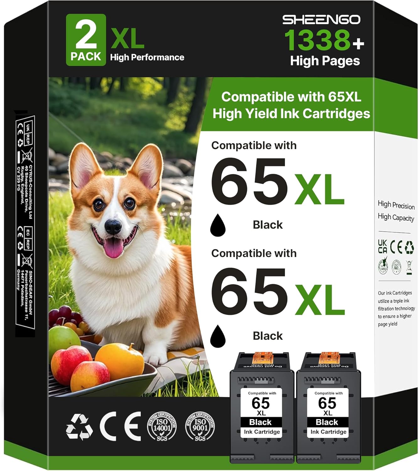 65XL Black Ink Cartridge for HP Printers - High Yield & Reliable