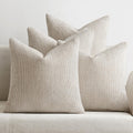 Pack of 4 20x20 in Chenille Couch Throw Pillow Covers - Soft Farmhouse
