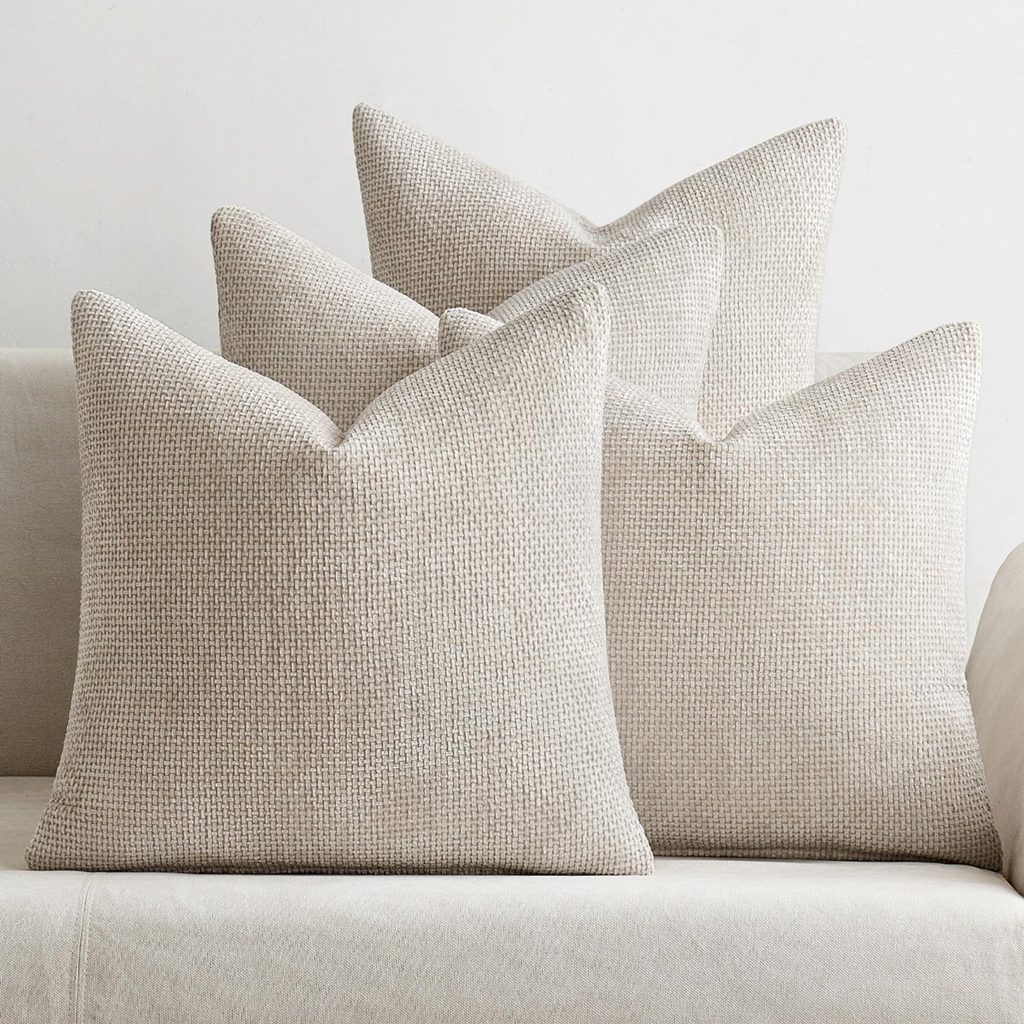 MIULEE Pack of 4 Decorative Chenille Pillow Covers for Home