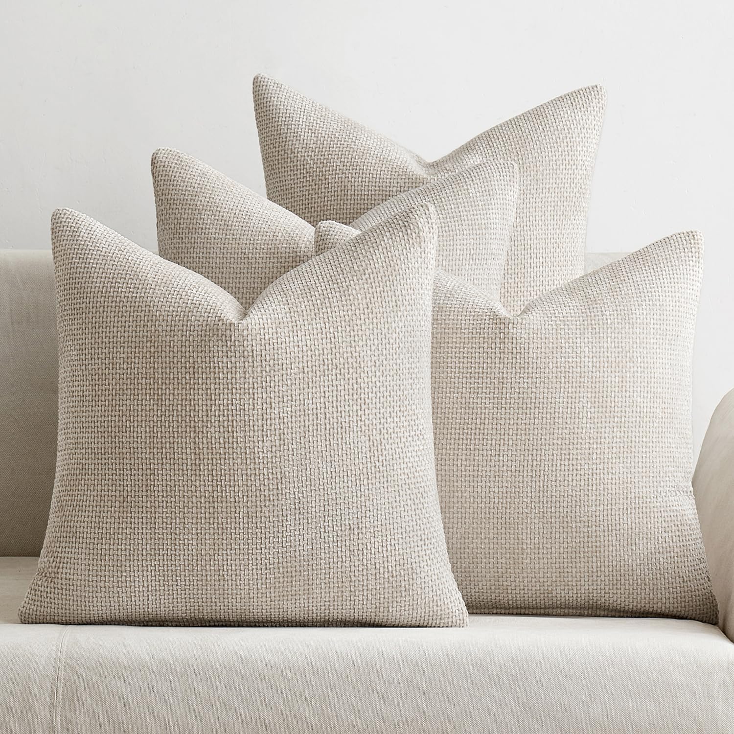MIULEE Pack of 4 Decorative Chenille Pillow Covers for Home