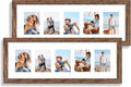 8x24 Picture Frame 2 Pack Rustic Brown Wood Frame with Tempered Glass