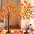 Remote Control Timer 2-Pack 4 ft Prelit Fall Maple Tree - Realistic