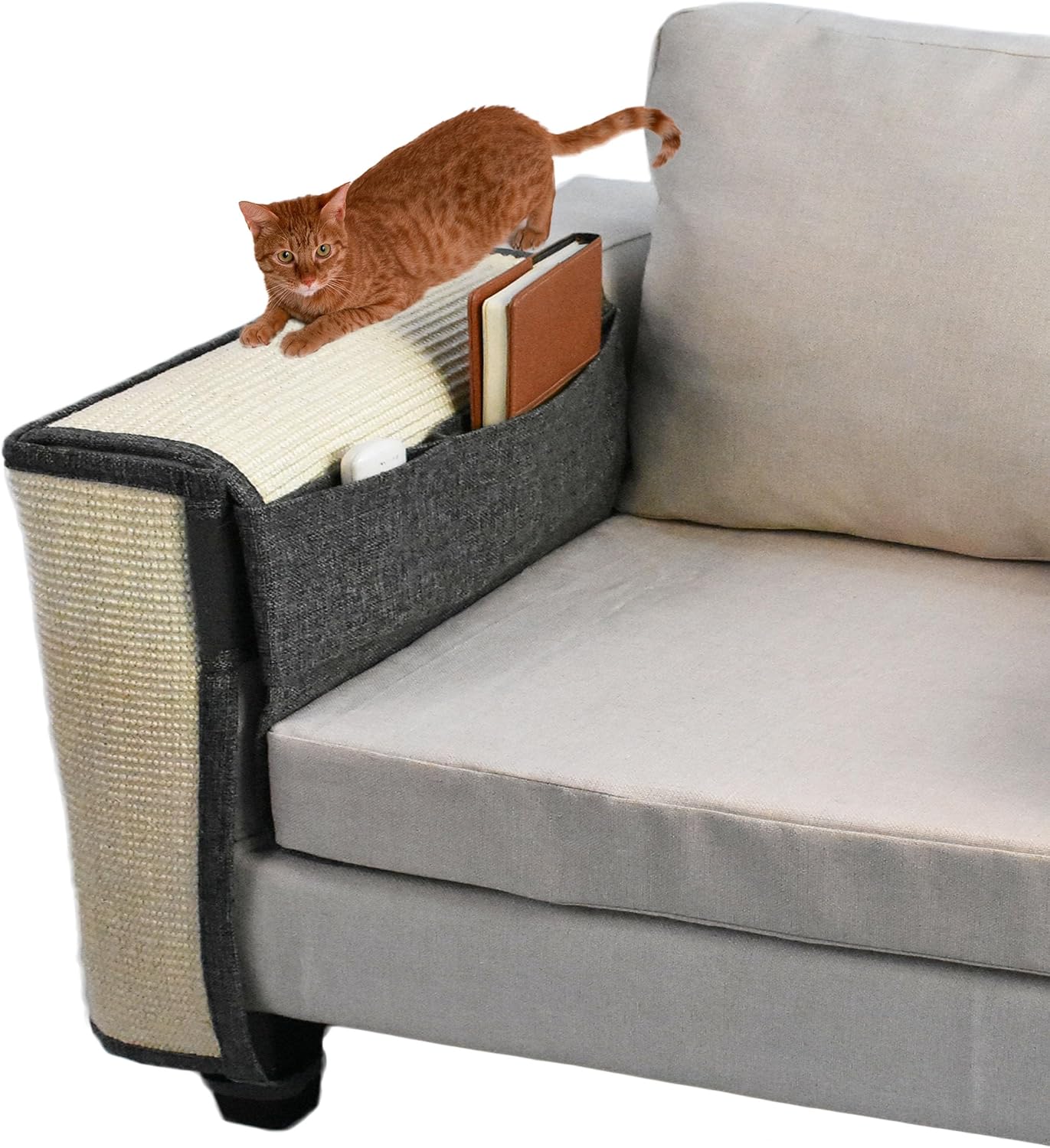 Upgraded Cat Scratch Protector for Sofa with Natural Sisal Cover