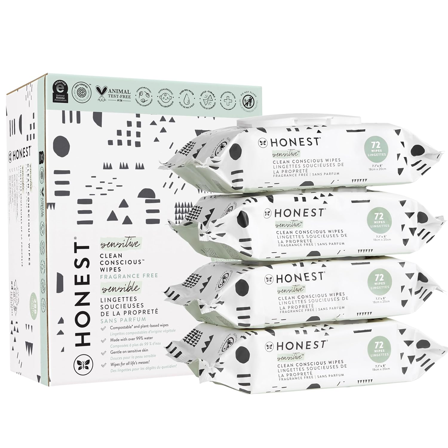 Honest Co. Eco-Friendly Baby Wipes | 99% Water, Plant-Based, Hypoallergenic | EWG Verified