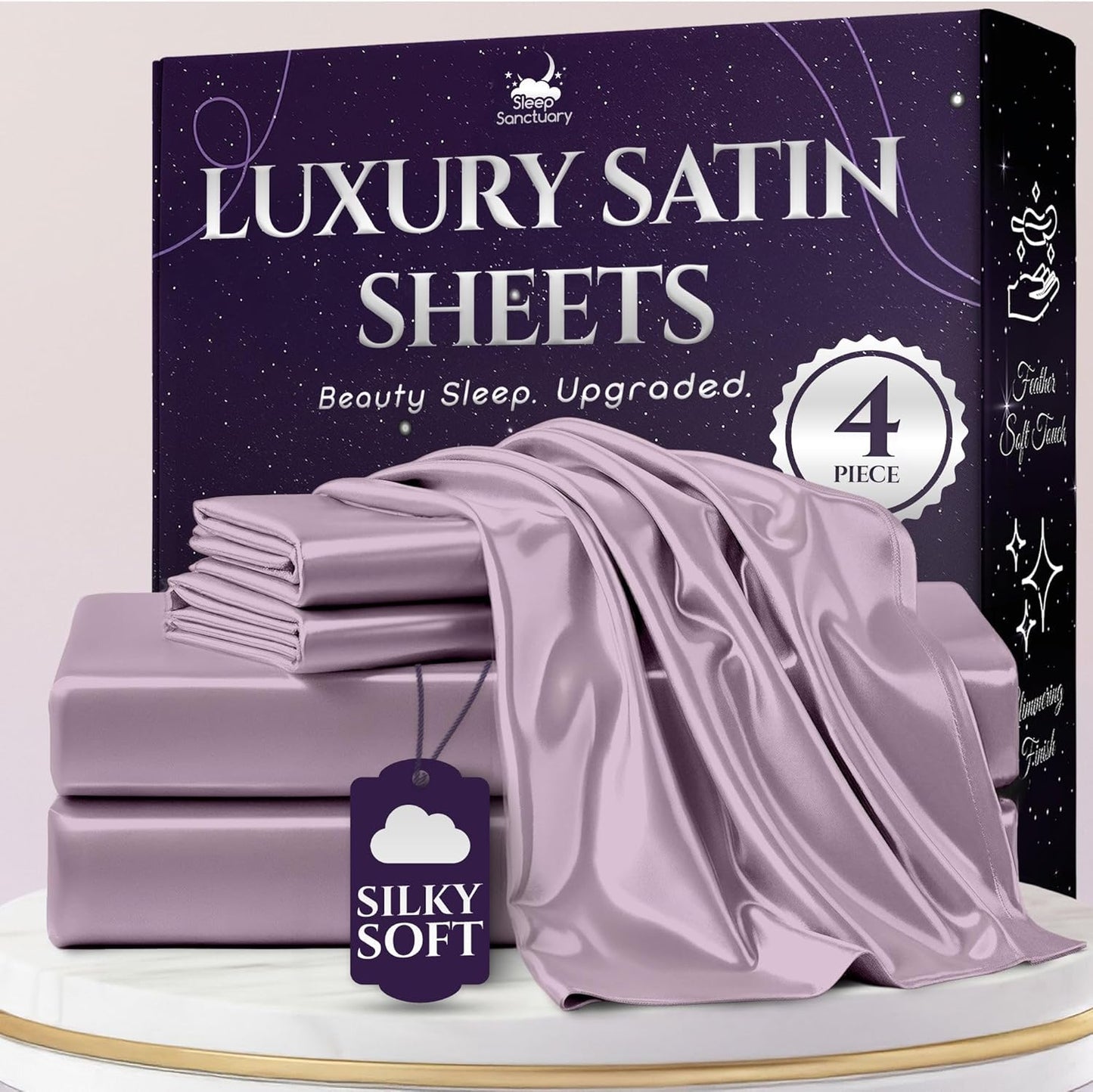 Satin Sheets Full Size 4 Piece Luxury Silky Bed Set Review