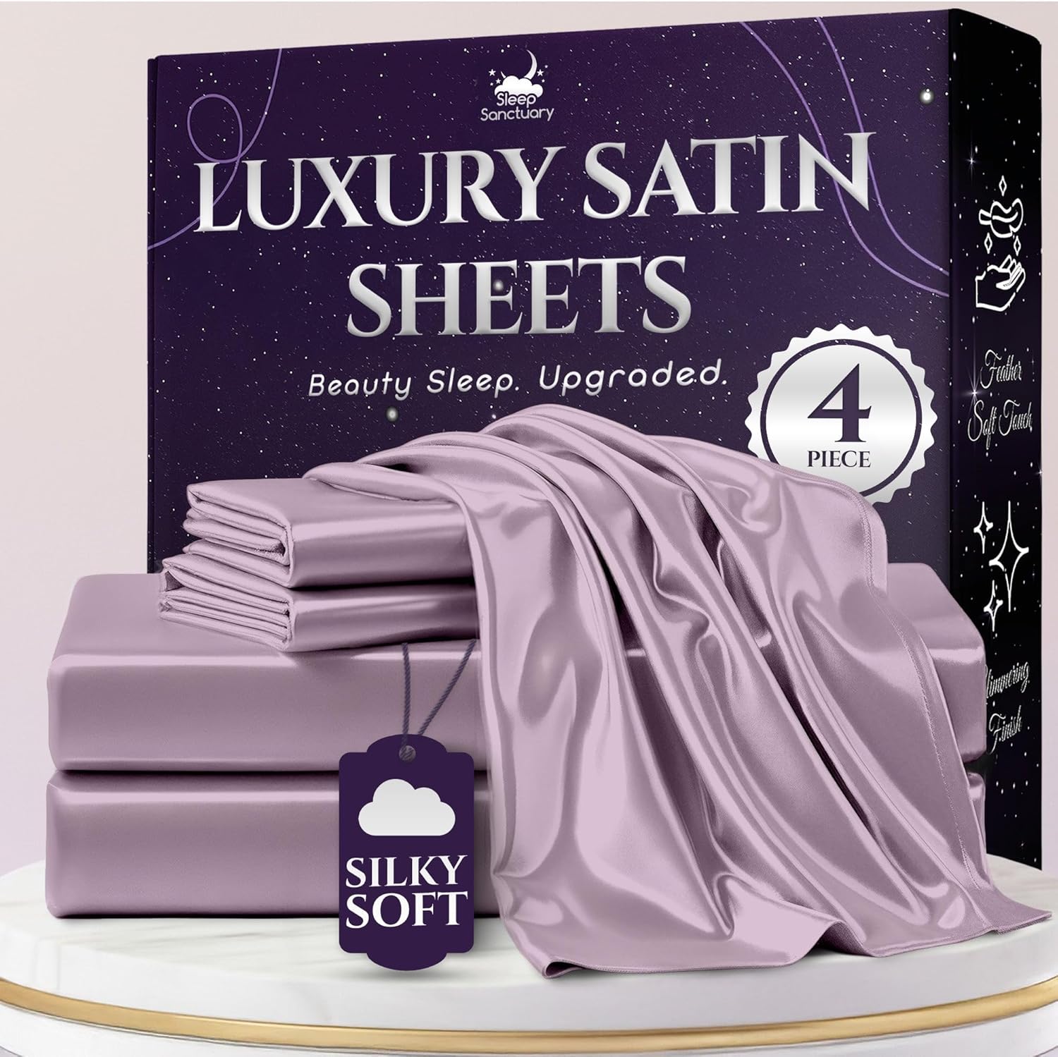 Satin Sheets Full Size 4 Piece Luxury Silky Bed Set Review