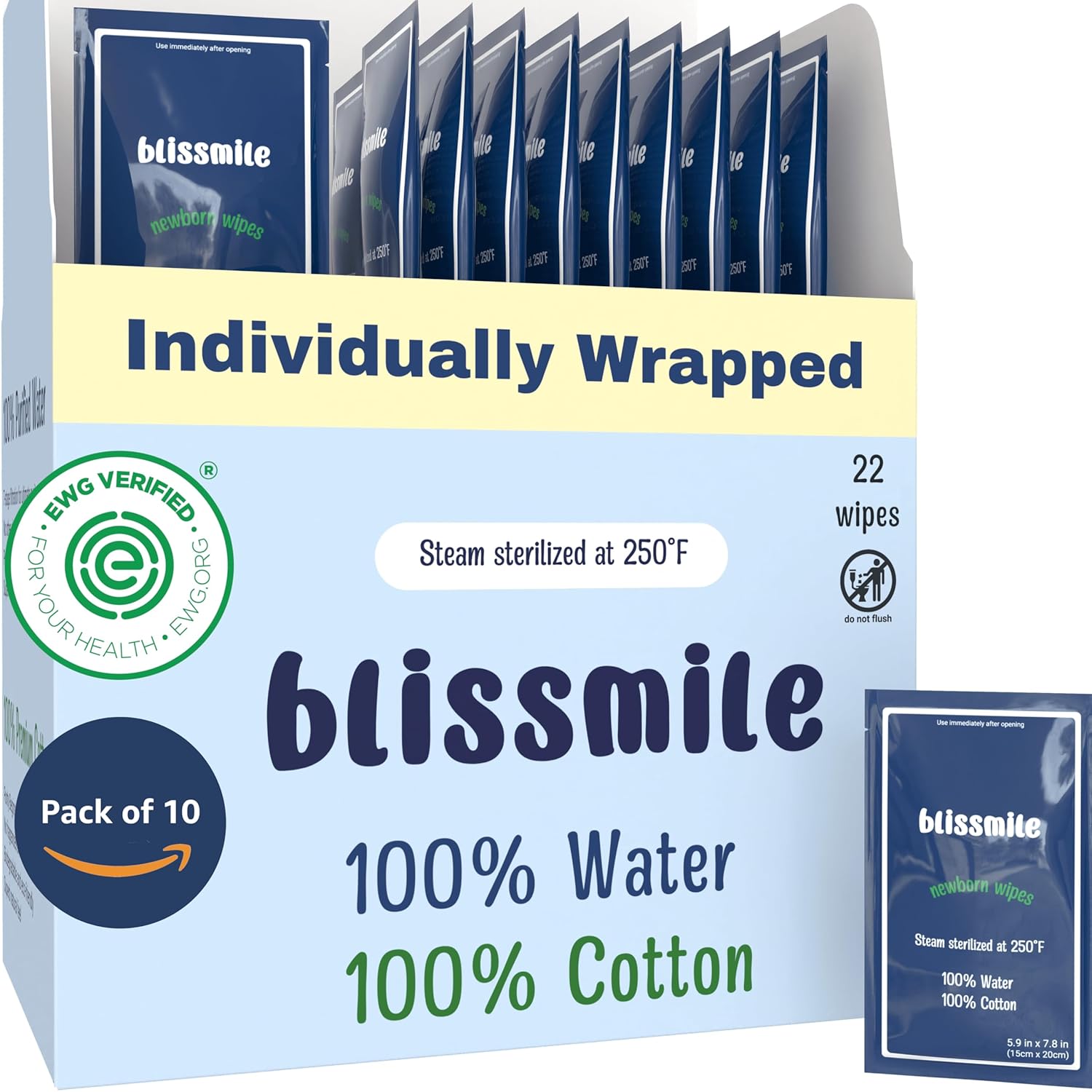 Mini Travel Wipes - 100% Water and Cotton for All Ages