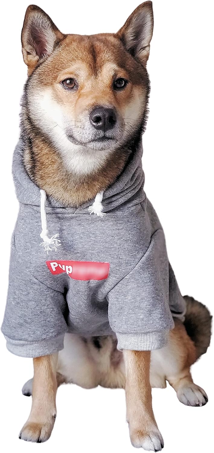 Stylish Gray Pet Hoodie for Small to Large Dogs