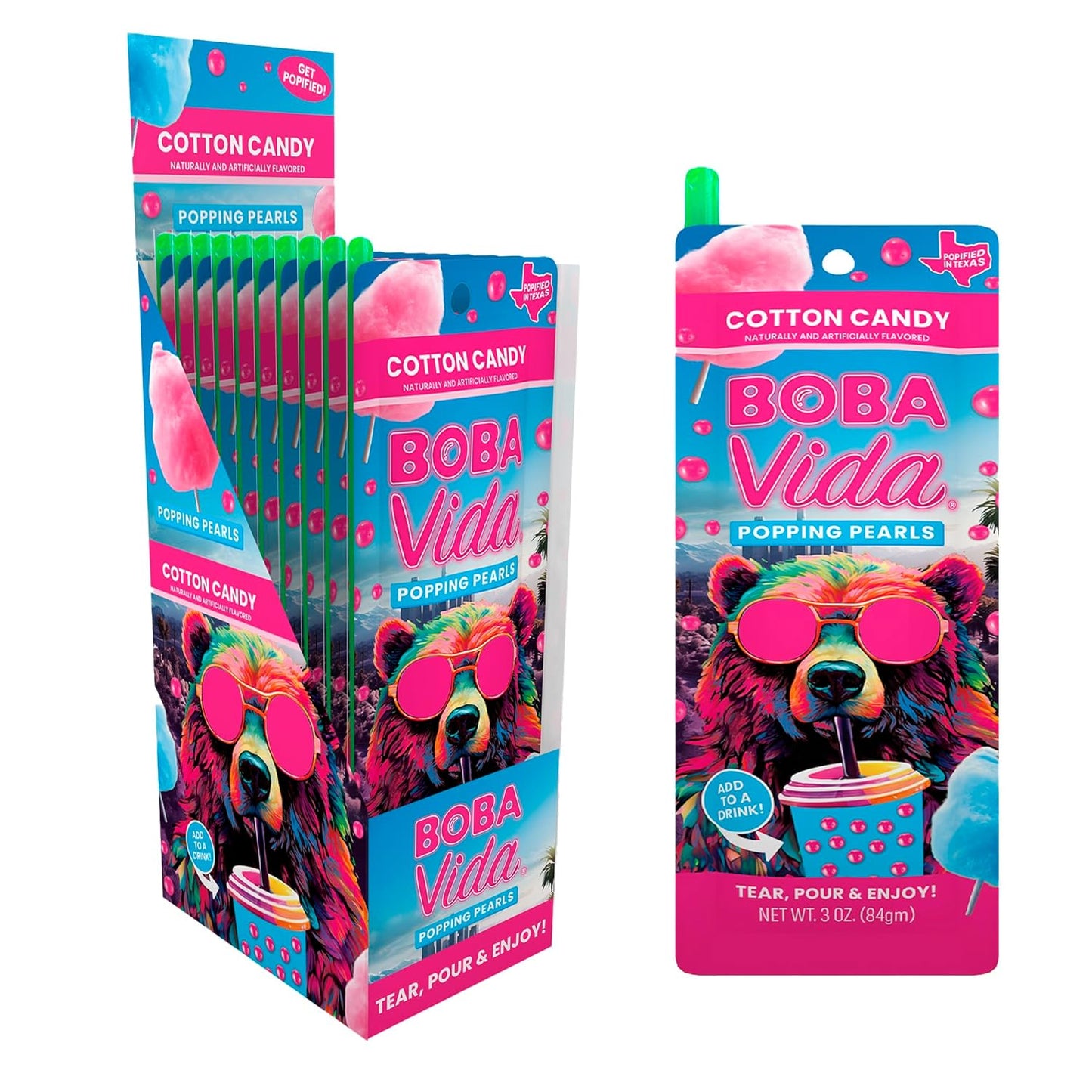 BobaVida Cotton Candy Boba Pearls - Bursting Flavor Fun