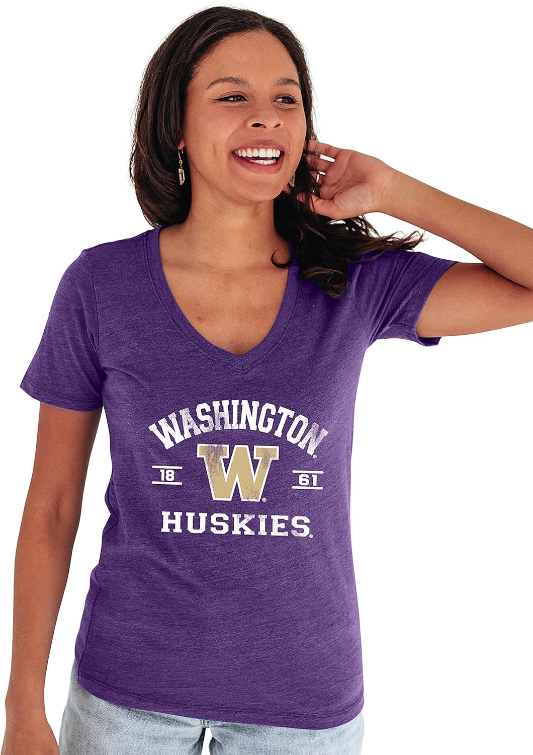 Blue 84 Women's T Shirt Tri-Blend Mascot for Huskies Fans