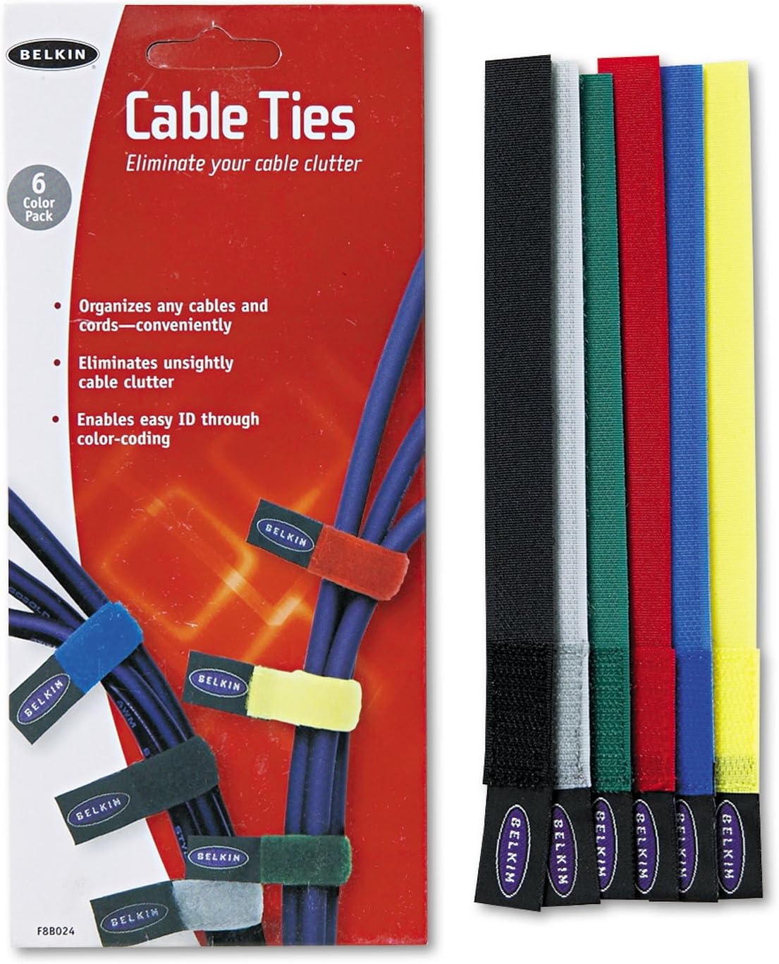 Belkin 8 Cable Ties(6-Pack)-Organize Easily