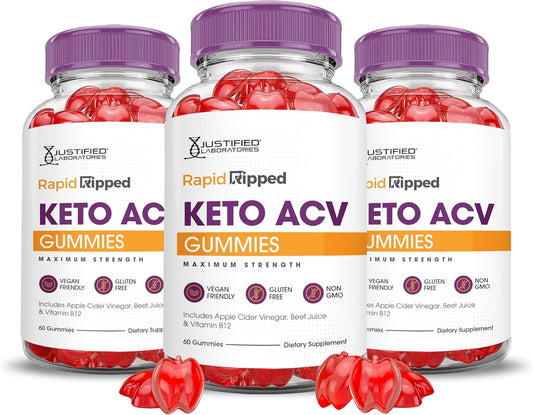 Rapid Ripped Keto ACV Gummies - 3 Pack Boost