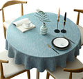 Heavy Weight Round Tablecloth 70in Blue Gray - Cotton Linen Cover