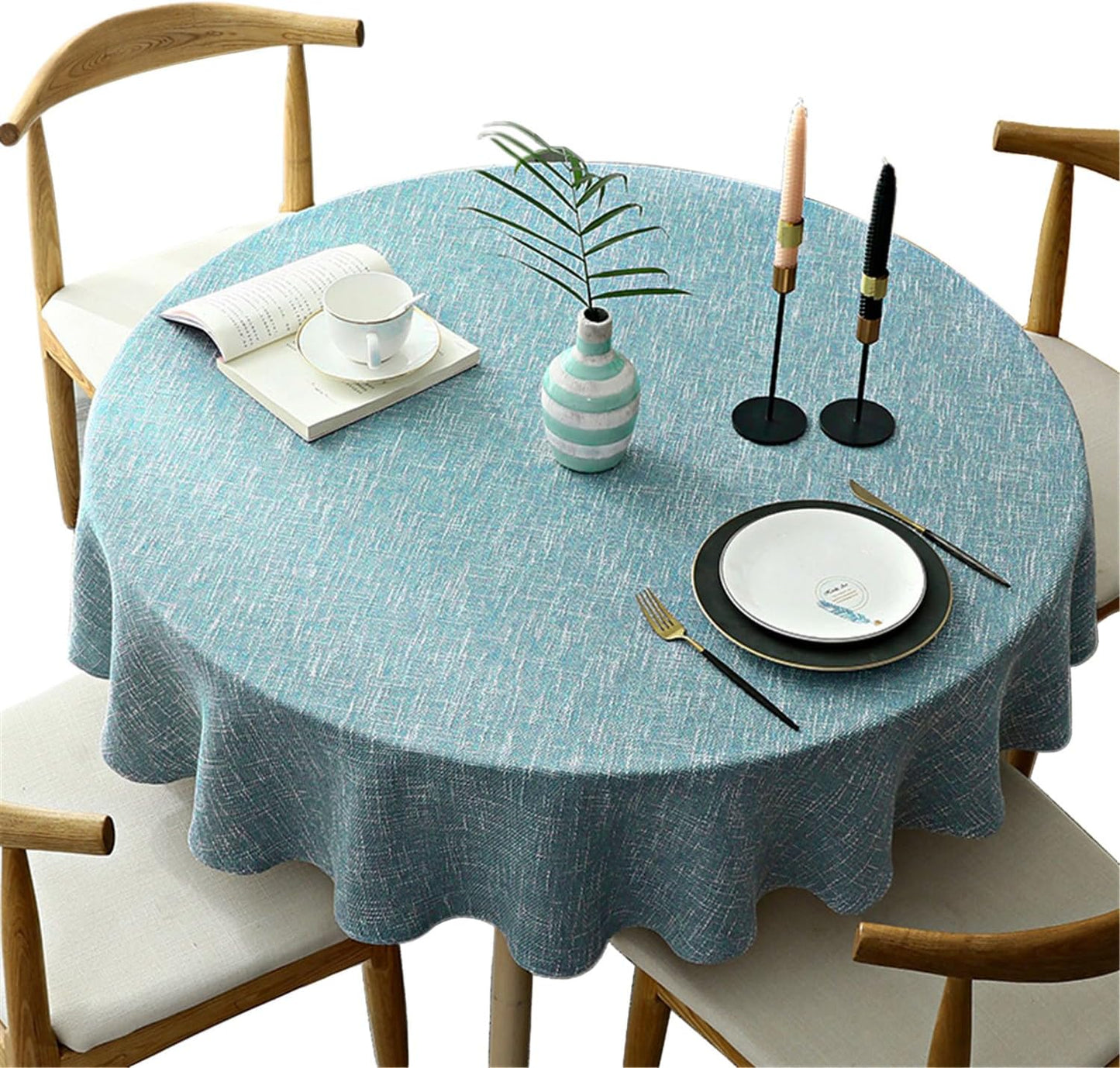 Heavy Weight Round Tablecloth for Kitchen Dining Home Decor