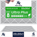 20x30x1 Air Filter MERV 8 - 6 Pack Pleated Replacement