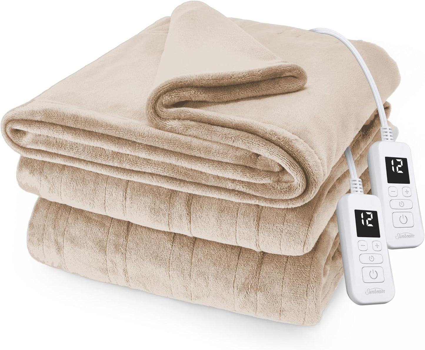 Sunbeam Royal Posh Velvet Heated Electric Blanket for Cozy Warmth