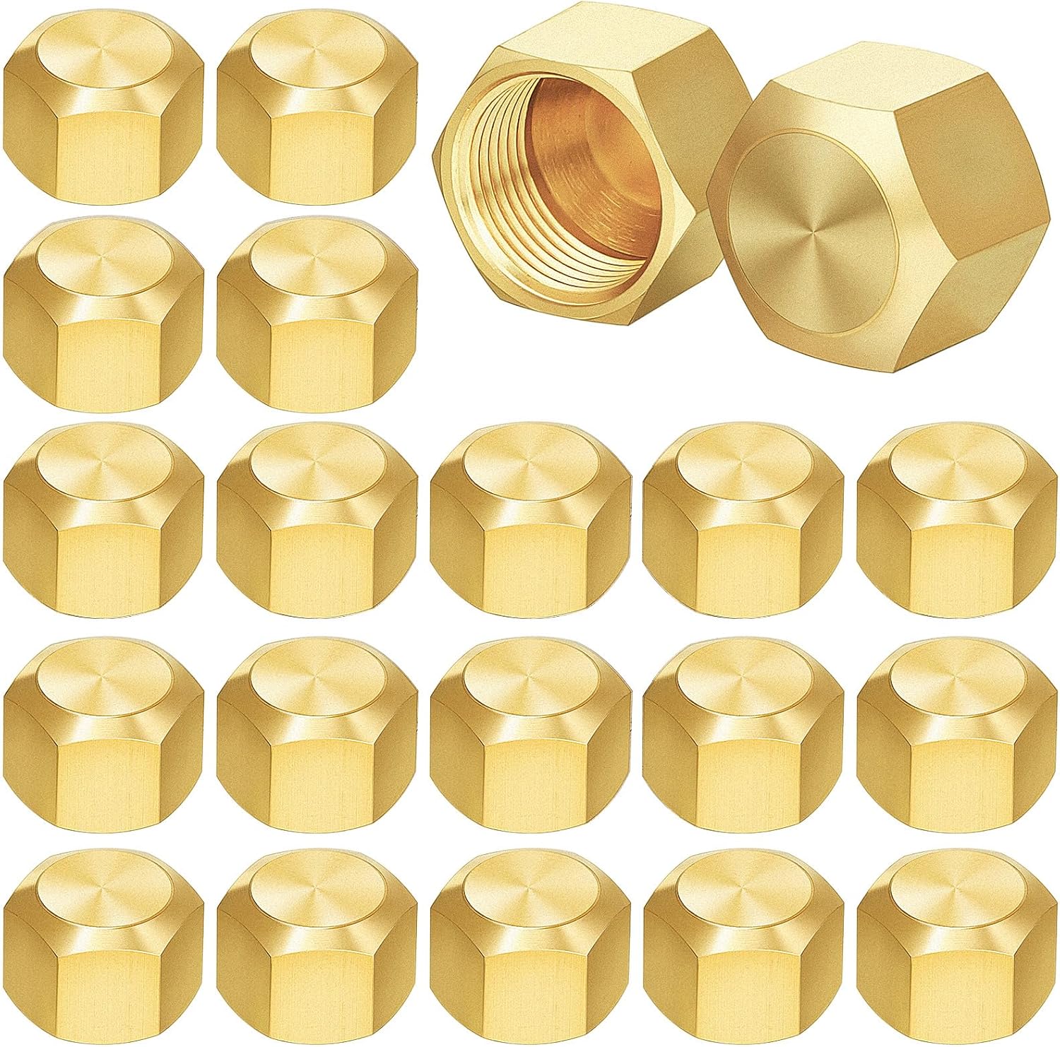 3/8 Inch Brass Compression Caps for Gas Line Pipe Fittings