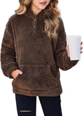 Girls Fuzzy Sherpa Hoodie Pullover - Cozy Casual Outerwear