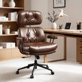 Ergonomic Home Office Chair Mid-Century Modern PU Leather