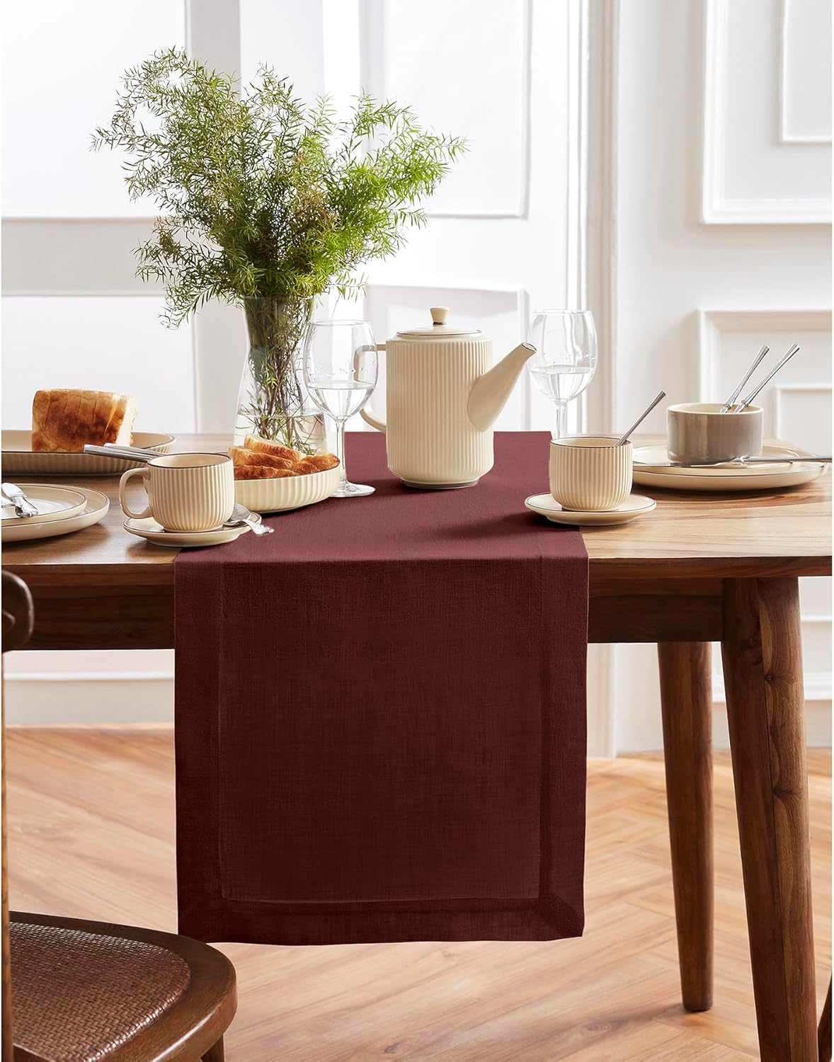 Elegant 100% Pure Linen Cordovan Table Runner for Any Occasion