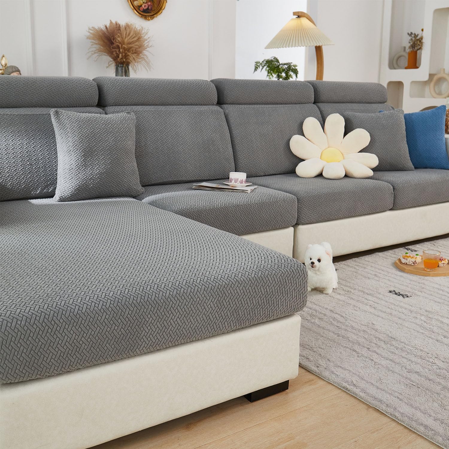 Couch Cushion Covers for Sectional Sofa - Soft and Washable
