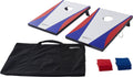 Cornhole Set Blue/Red - Portable Wooden Toss Game for Backyard