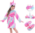 Soft Unicorn Hooded Robe with Matching Slippers Headband (Style 589X)