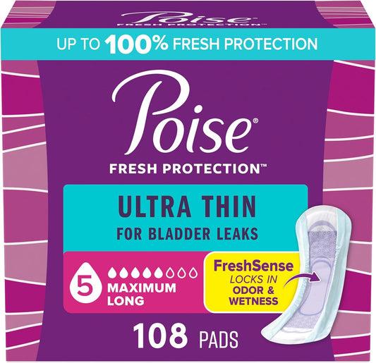 Poise Ultra Thin Incontinence Pads for Maximum Absorbency Comfort