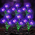 Halloween Solar Lights Outdoor Purple Spider Lily Flowers - 6 Pack
