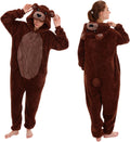 COSUSKET Snug Fit Unisex Onesie Pajamas - Flannel Bear Design