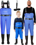Chest Waders for Kids and Adults with Pocket and Hanger - Family Set