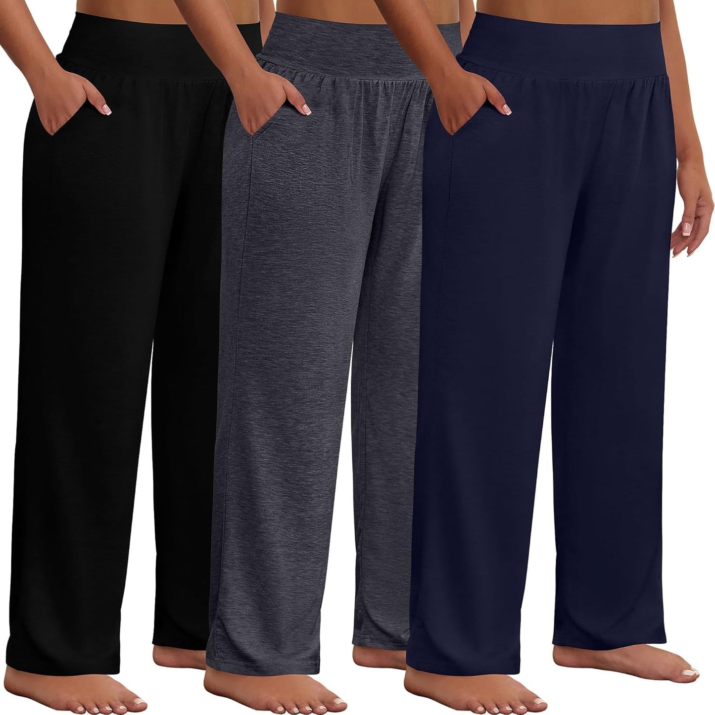 Neer Plus Size Wide Leg Yoga Pants with Pockets for Comfort