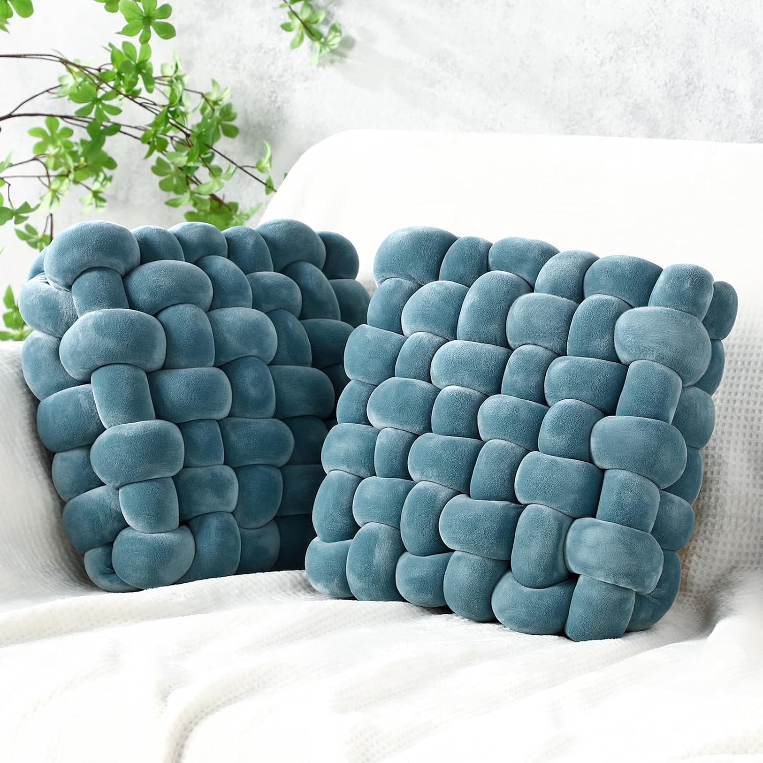 Wenqik Knot Pillows 2 Pcs Soft Accent Cushions for Home Decor